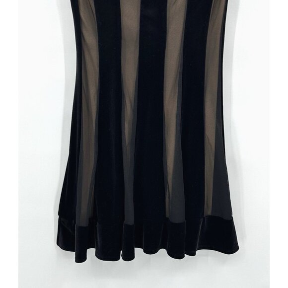 vintage 90s VELVET A LINE DRESS Y2K striped goth emo mini sleeveless black SMALL - Picture 5 of 8